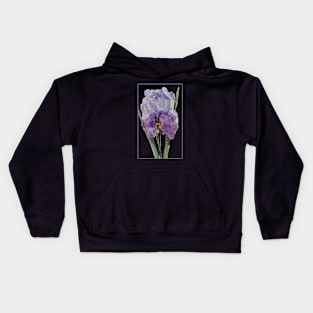 Purple Iris Watercolor Kids Hoodie